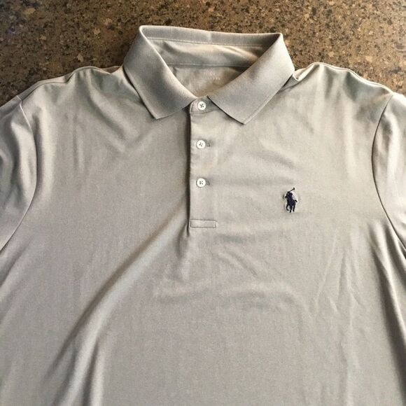 Polo‎ Ralph Lauren Mens Performance Polo Shirt Grey Large - Picture 1 of 5
